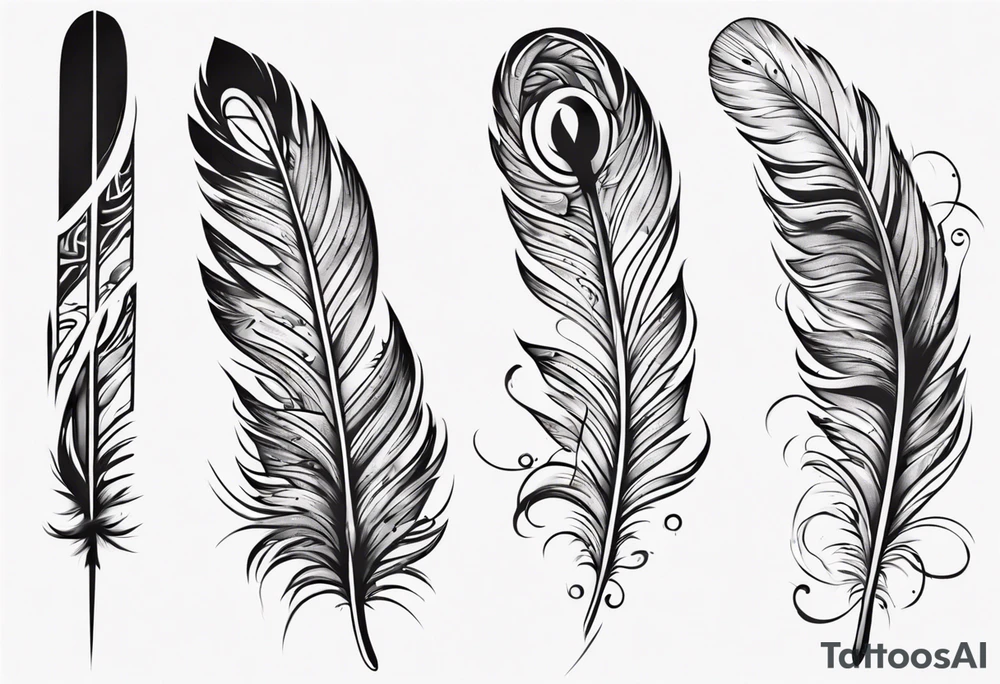 long feather tattoo tattoo idea