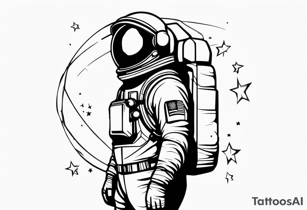 astronaut in space tattoo idea