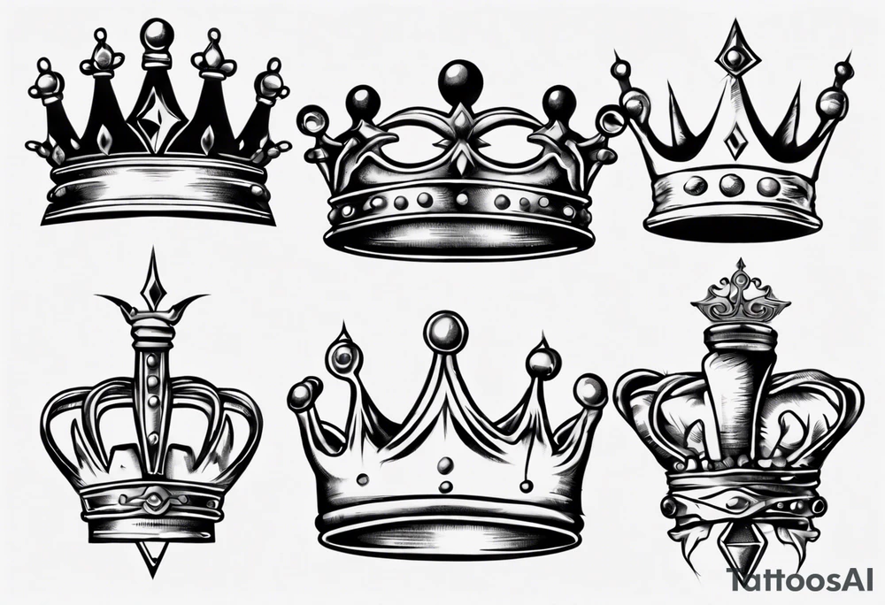 realistic crown tattoo idea
