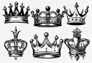 realistic crown tattoo idea