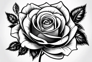 A rose with the name leticia under tattoo idea