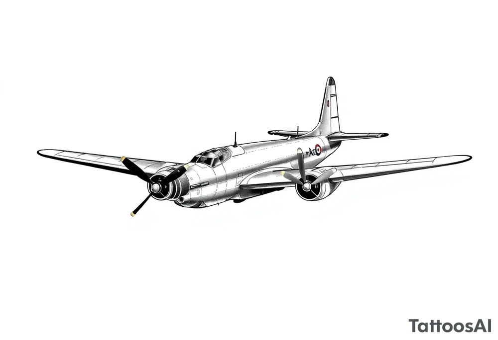 b26 marauder, aviation inspired, sleeve tattoo tattoo idea