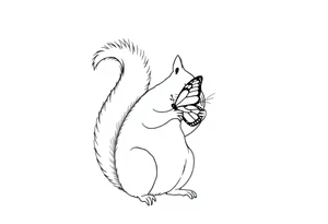 Squirrel holding butterfly tattoo idea