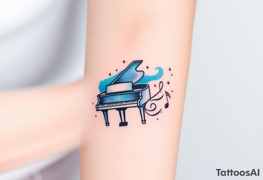 grand piano under the stars swirl treble bass cref tattoo idea