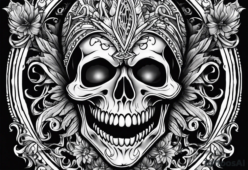 Jack skeleton looking down excited to see you tattoo idea