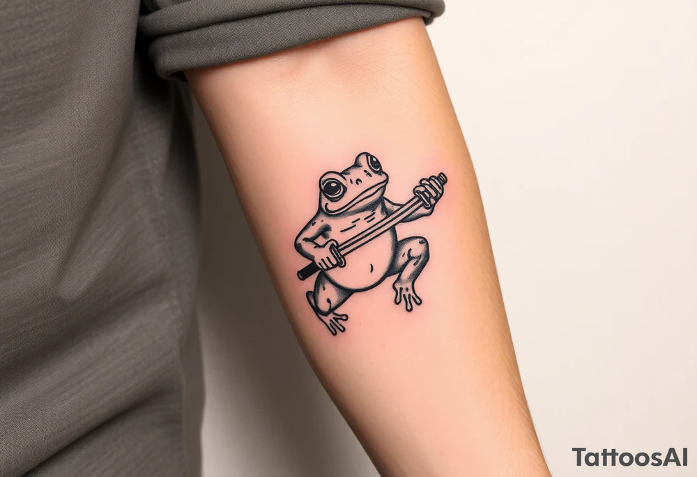 Toad Japanese holding a sword tattoo idea