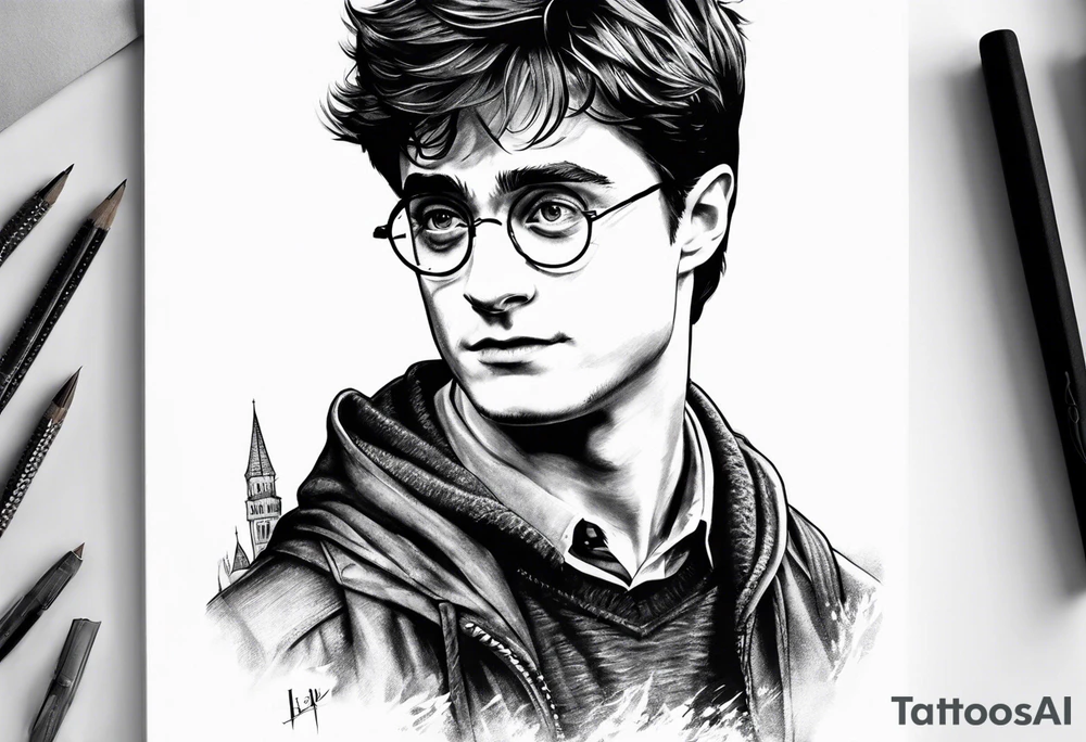 Harry Potter themed tattoo sleeve tattoo idea