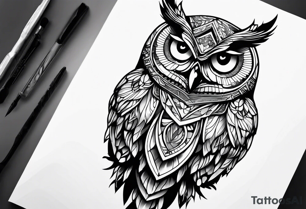 Majestic owl tattoo idea