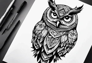 Majestic owl tattoo idea