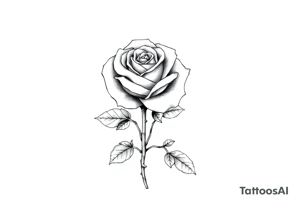 ROSE AND STEM WITH FLORIDA WRITTEN IN VERTICAL AS STEM tattoo idea