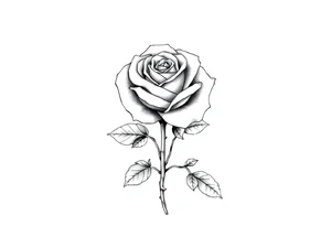 ROSE AND STEM WITH FLORIDA WRITTEN IN VERTICAL AS STEM tattoo idea