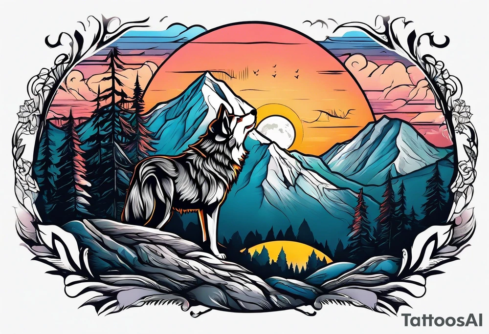 Mountains
Wolf
Forest
Sunset
Moon tattoo idea