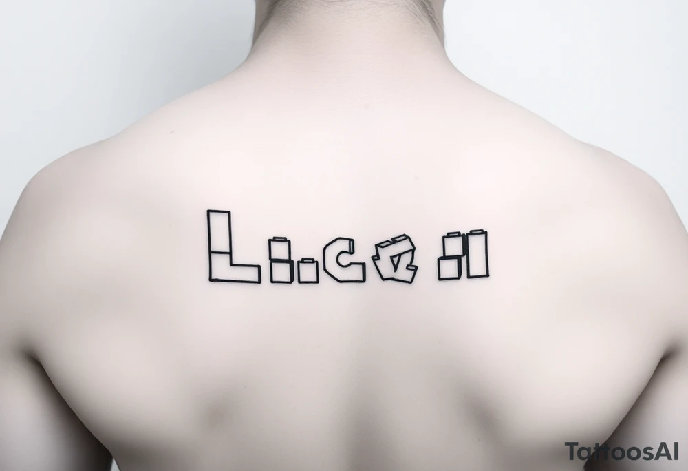 The name luca with building blocks tattoo idea