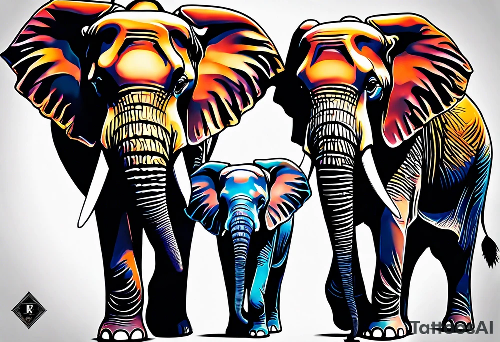 Elephant Family tattoo idea