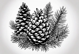 Pine cone with pine trees on top of it tattoo idea