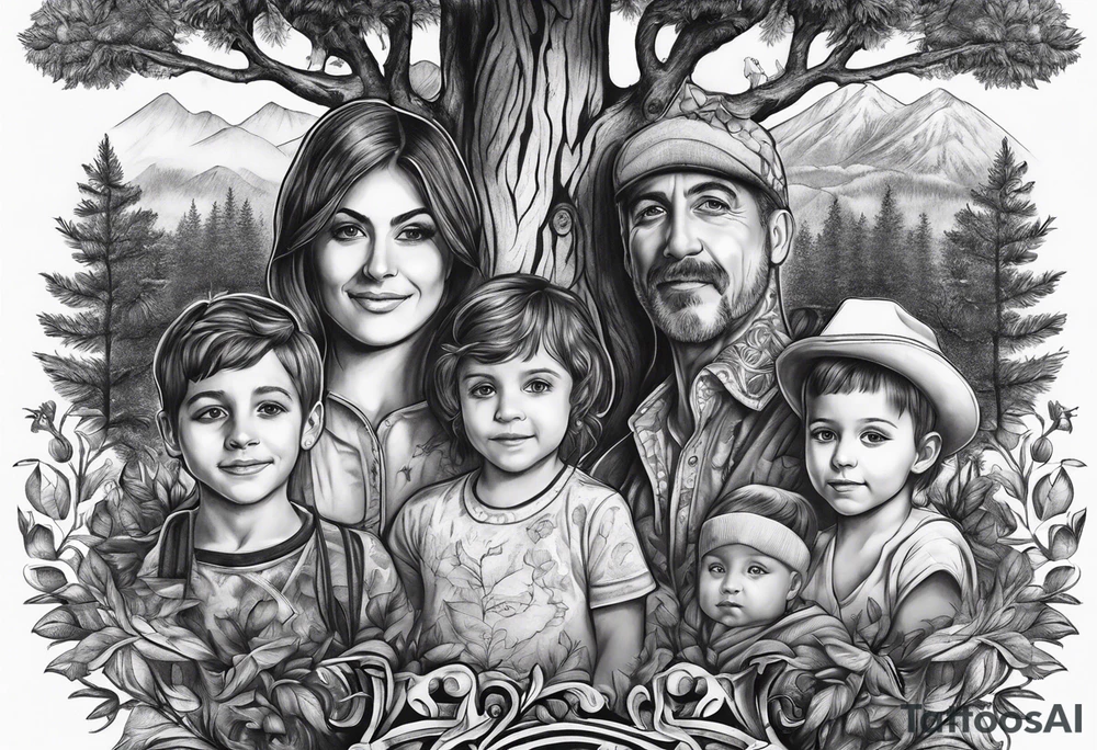 Italian familia with a tree tattoo idea