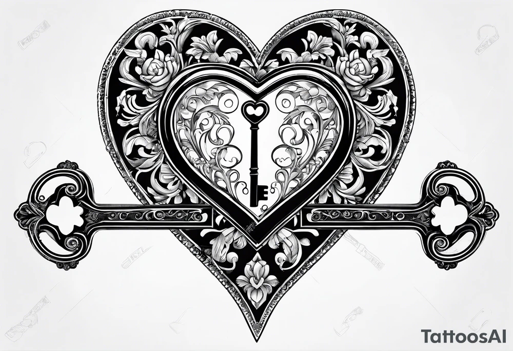 old antique heart shaped key with the 2016 on it. tattoo idea