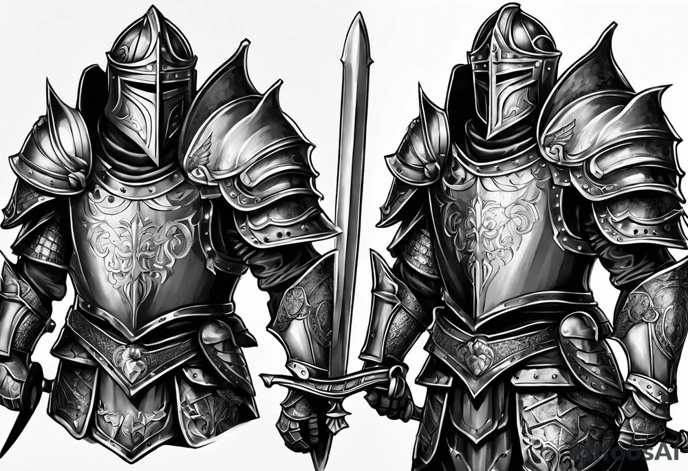 two knights heavy armor tattoo idea