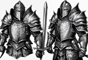 two knights heavy armor tattoo idea