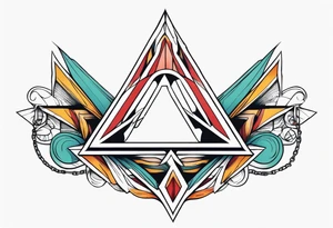 simple letter delta inside a loop of chain tattoo idea