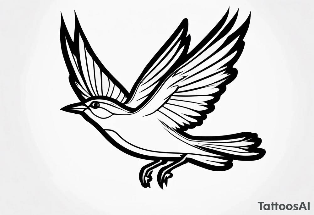 Flying sparrow tattoo idea