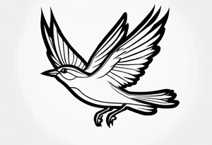 Flying sparrow tattoo idea