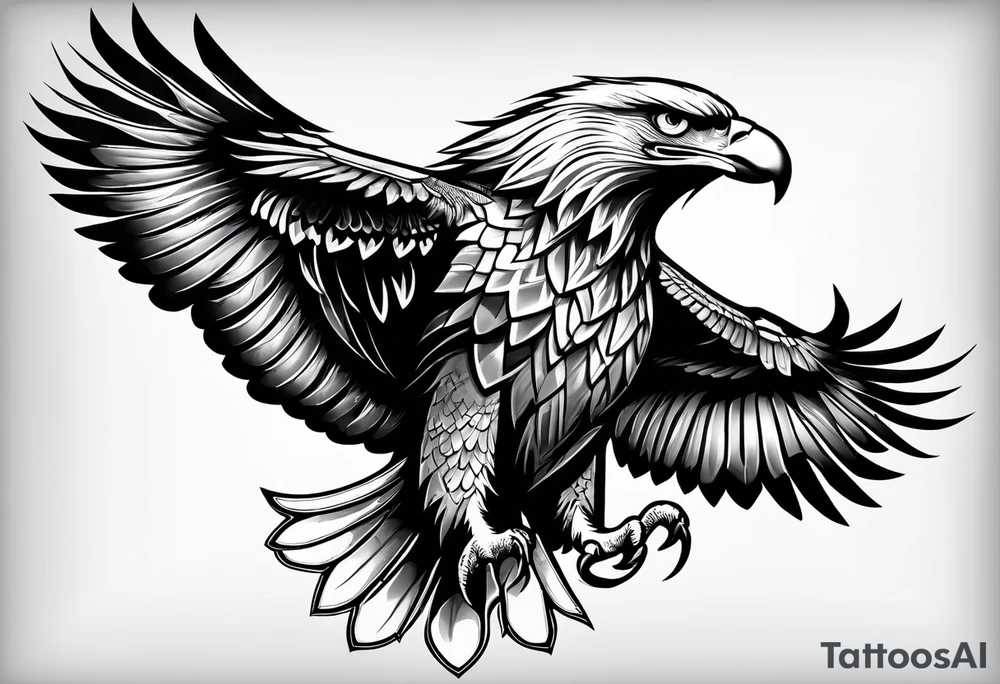 eagle full body fly tattoo idea