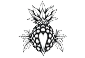 Majestic crown pineapple with 
vagina and  anus , tattoo idea