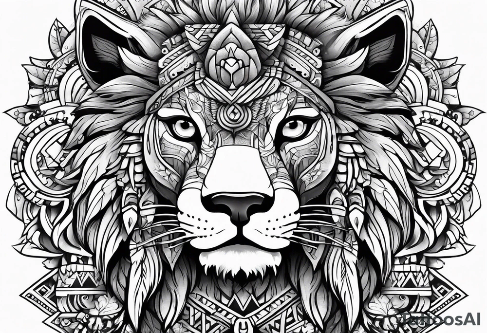 Aztec animal tattoo idea