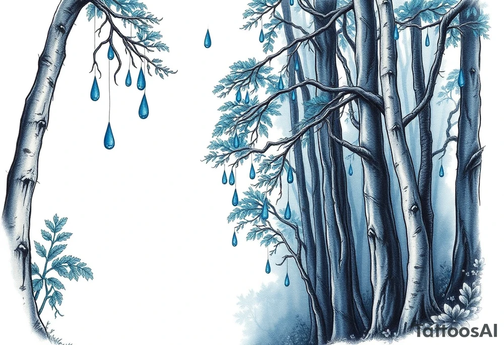 forest background
blue rain drops tattoo idea