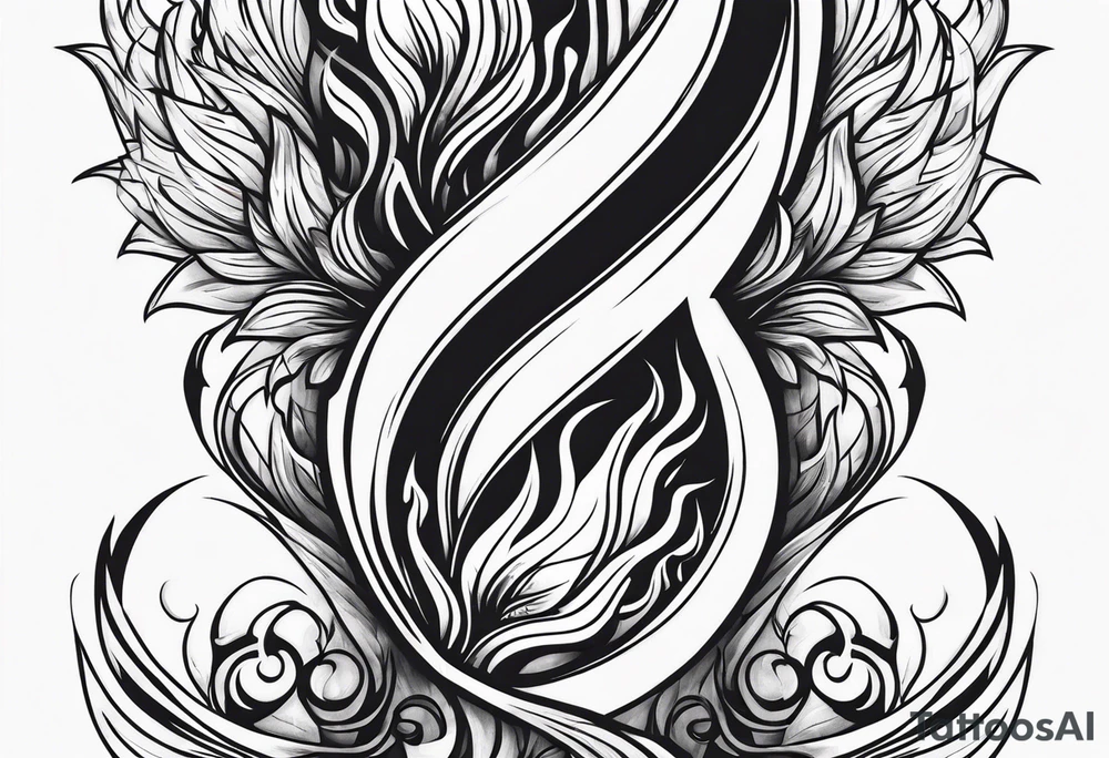 Torch and flames tattoo idea