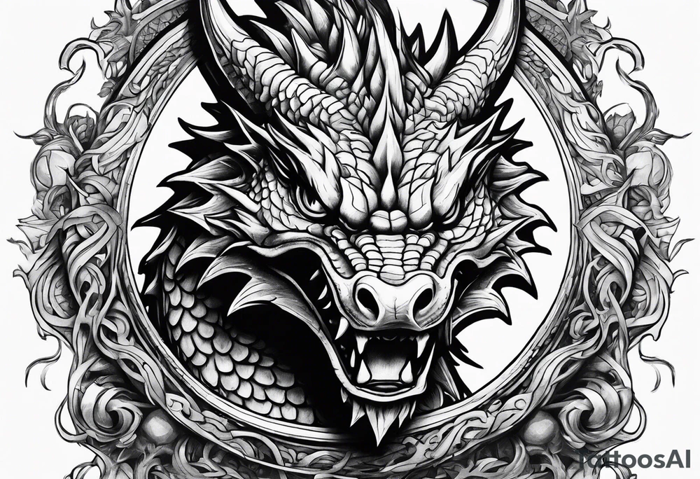 Dragon in gym tattoo idea