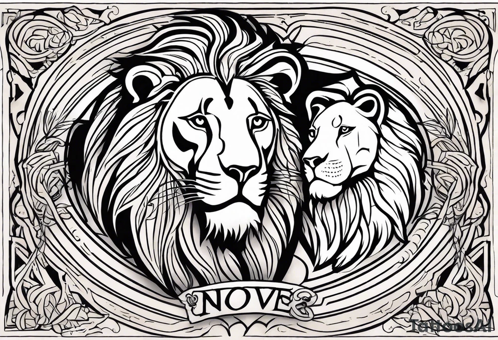 lion and lioness tattoo idea