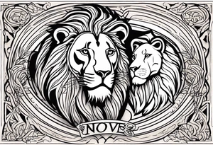 lion and lioness tattoo idea