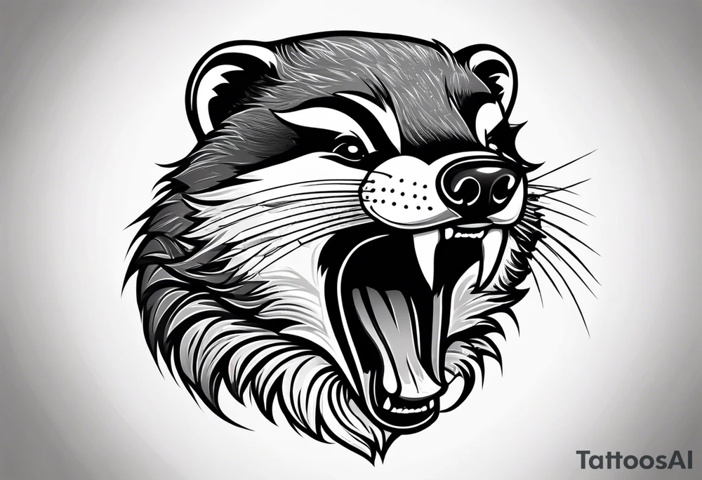 Angry badger tattoo idea
