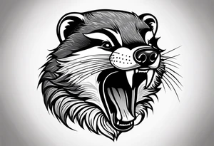Angry badger tattoo idea