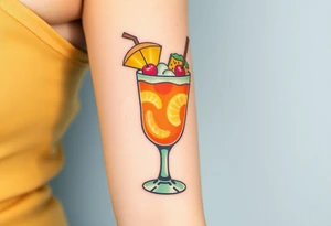 Maitai cocktail with islander garnishes tattoo idea