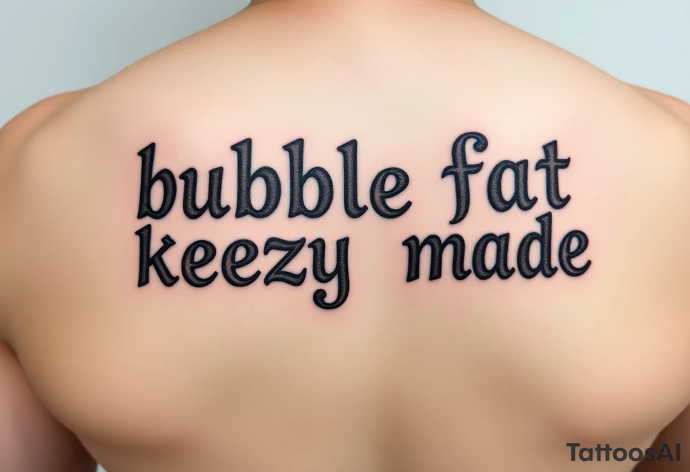 bubble fat lettering  (KeezY MadE) tattoo idea