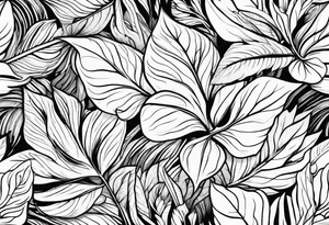 Plant leaf outlines tattoo idea