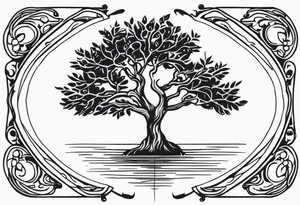 small minimalistic delicate with tree motif tattoo idea