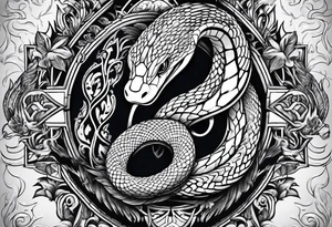 snakes in the shape of a spade tattoo idea