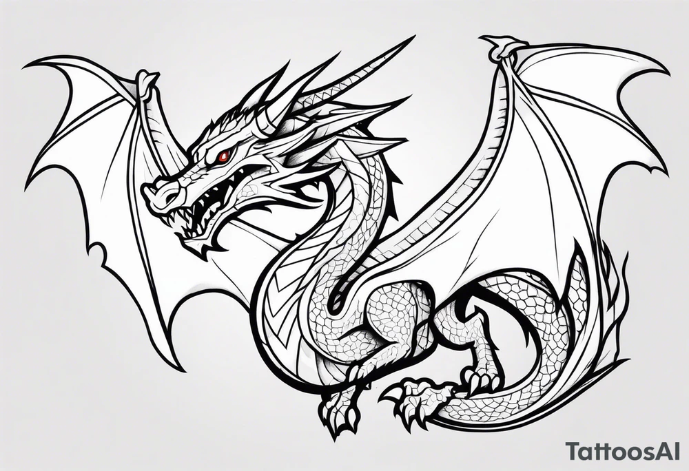 Dungeons and dragons white dragon tattoo idea