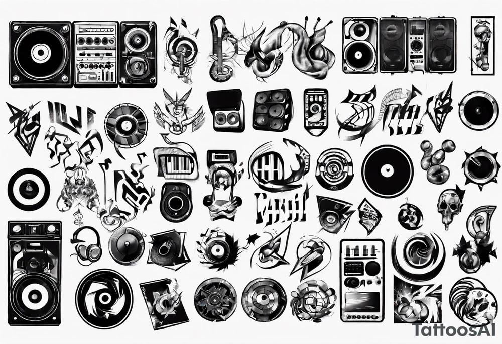 techno music sound tattoo idea