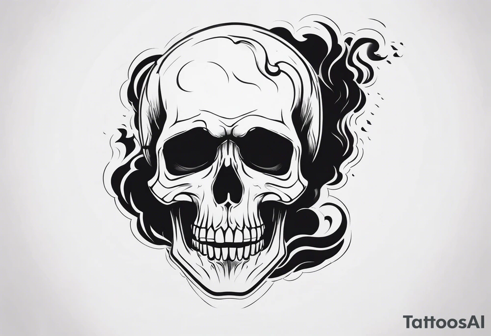 skull with smoke tattoo idea
