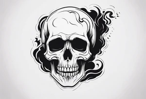 skull with smoke tattoo idea