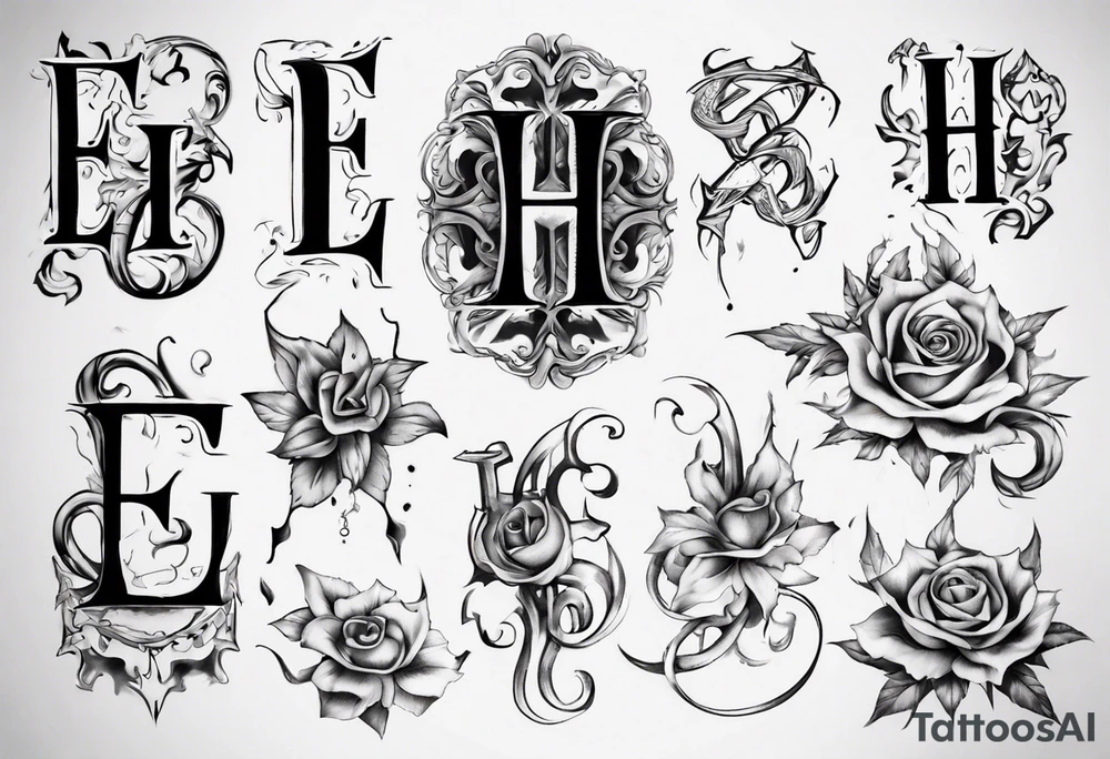 combining the letters E and H tattoo idea