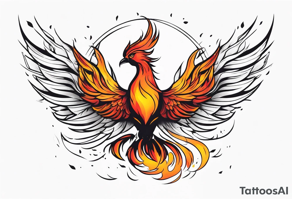 phoenix rising from ashes tattoo idea