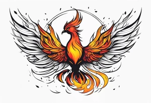 phoenix rising from ashes tattoo idea