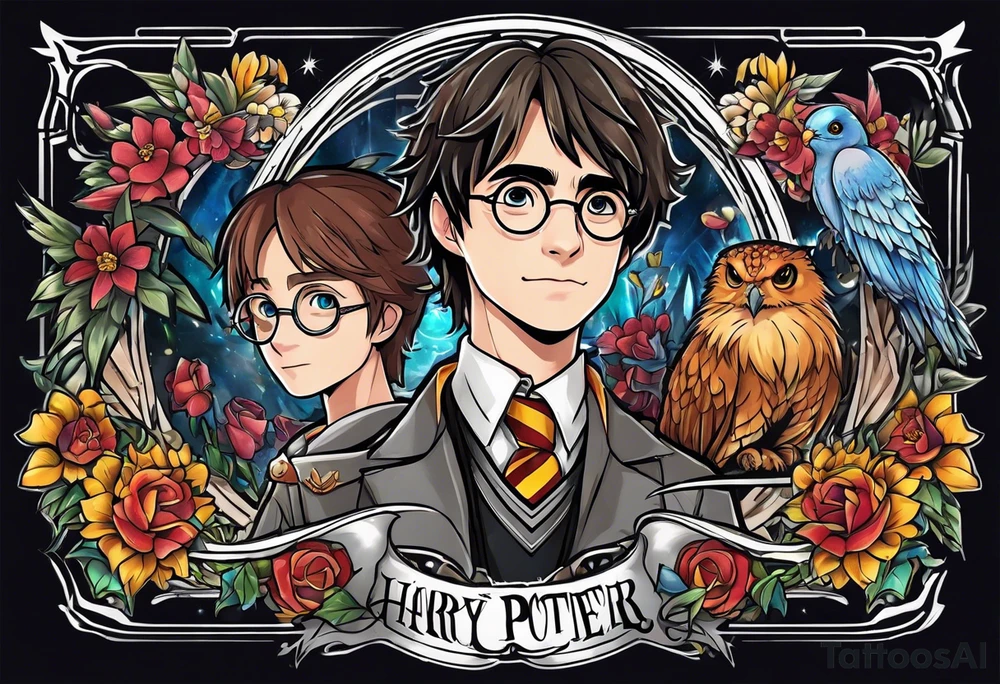 harry potter x digimon tattoo idea