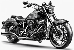 Frau auf einen Motorrad tattoo idea